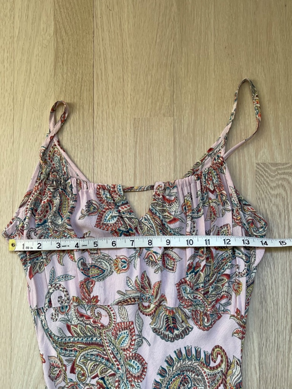 Angie Pink Paisley Boho Midi Dress Pink Floral Slip Dress Size M Fits Like XS/S - Picture 5 of 10